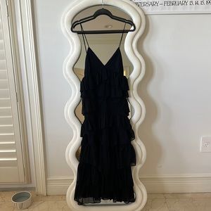 Zara black ruffled maxi dress
